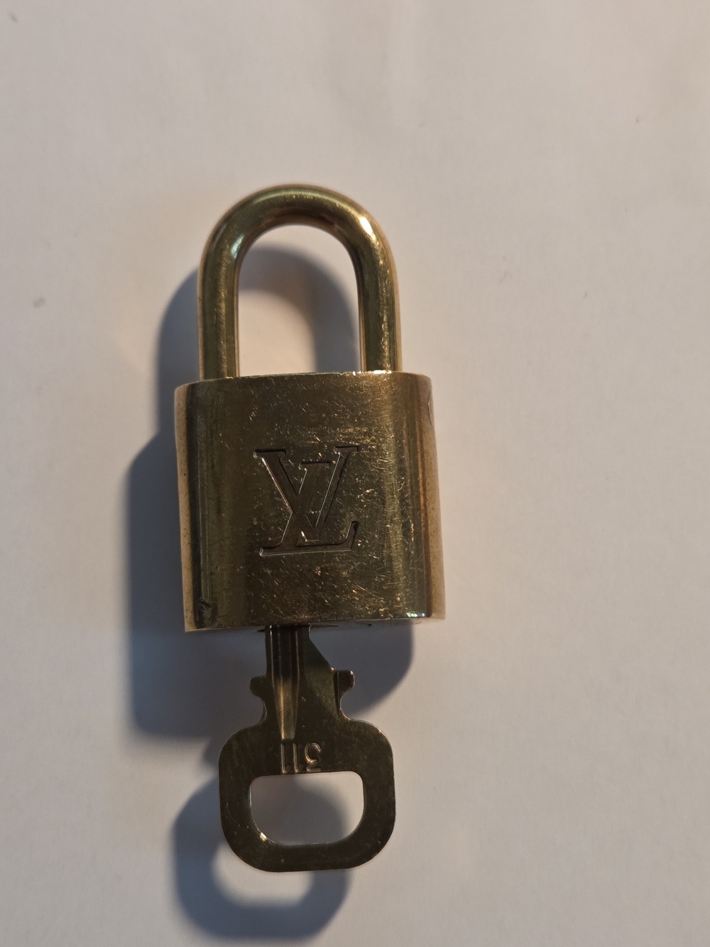 Authentic Louis Vuitton Brass Padlock & Key Set #311